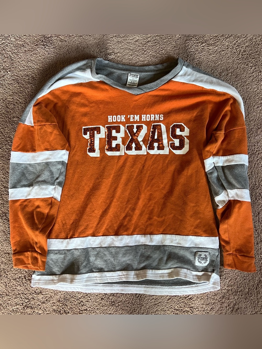 Hook ’Em Horns Texas PINK UT Burnt Orange Top